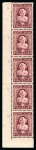 1943 5th Birthday of Princess Ferial 5m+5m overprint essays from pane A, in left marginal block of 10 and strip of 5 making up the complete left hand side of the pane from rows 1-10