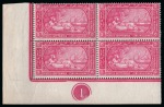 1895 Winter Festivals Foundation mint nh lower left sheet corner marginal plate blocks of four with plate number
