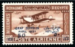 Stamp of Egypt » Commemoratives 1914-1953 1931 Visit of the Graf Zeppelin 50m on 27m with variety "5 spaced out from 0 in 50", in mint and used condition