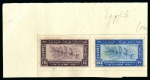 Stamp of Egypt » Commemoratives 1914-1953 1938 International Leprosy Congress complete set of three with faint "SPÉCIMEN" specimen hs affixed to pieces of archive page from the Goa postal archive