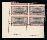 Stamp of Egypt » Commemoratives 1914-1953 1926 International Navigation Congress complete set of three with Royal oblique perforations in mint nh lower left corner plate blocks of four