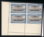 1926 International Navigation Congress complete set of three with Royal oblique perforations in mint nh lower left corner plate blocks of four