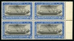 1926 International Navigation Congress complete set of three in mint nh right sheet marginal blocks of four