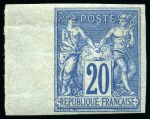 Stamp of France Sage Type II 20c turquoise non dentelé, neuf avec