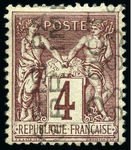Stamp of France » Préoblitérés 1893 Surcharge sur 5 lignes, 4c lilas-brun, TB, signé