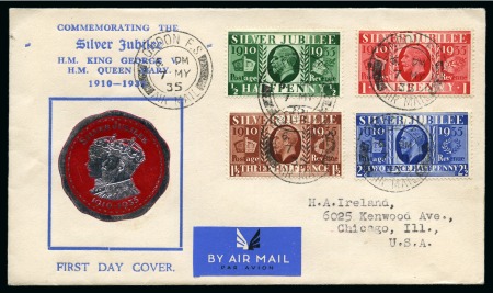 Stamp of Great Britain » King George V 1935 Silver Jubilee illustrated first day cover with set