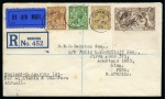 1929 (Oct 10) Envelope sent by registered airmail to Peru with Seahorse 2s6d