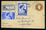 1948 Royal Wedding first day cover with 2 1/2d & £1 on registered envelope