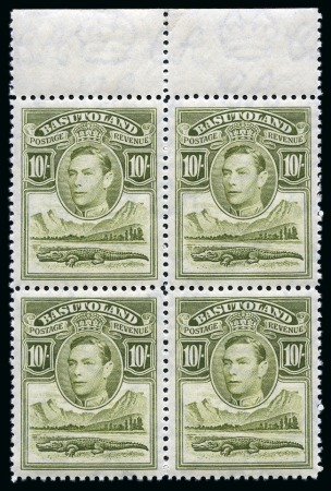Stamp of Basutoland 1938 1/2d to 10s mint nh set in top marginal blocks
