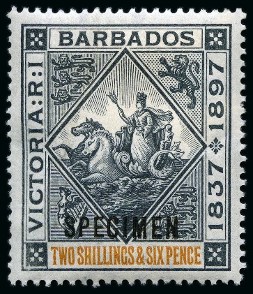 Stamp of Barbados 1852-1967 Old-time collection on nine large hand-drawn