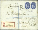 1903 Pair of registered covers to Peterhead Scotla