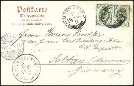 1903 Two Picture postcards, one addressed to a Ger
