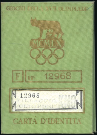 1960 Rome participant's Identity Card for Diane Je