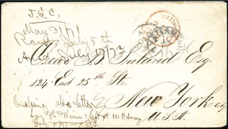 COLOMBIA, CARTHAGENA: 1871 (Jun) Envelope to the U