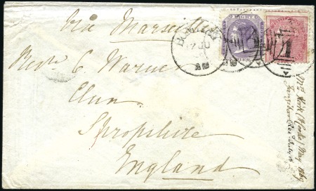 Stamp of Zanzibar » Pre-Post Office Period (Pre-1875) 1869 (May) Envelope written from "Mrs. Kirk (H. Co