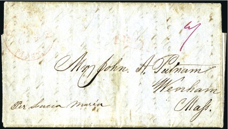 Stamp of Zanzibar » Pre-Post Office Period (Pre-1875) 1849 Folded entire with 3 page letter from George 