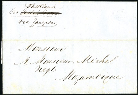 Stamp of Zanzibar » Pre-Post Office Period (Pre-1875) 1858 (May 26) Incoming folded entire from forwardi
