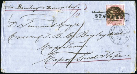 Stamp of Zanzibar » Pre-Post Office Period (Pre-1875) 1875 (Jul) Transiting envelope from Calcutta, Indi