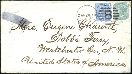 Stamp of Zanzibar » The Indian Post Office (1875-1895) 1883 (Dec 24) Envelope single letter rate sent to 