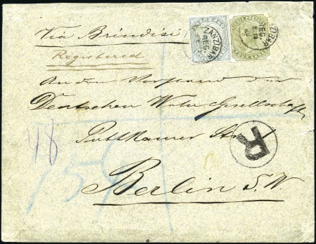 1889 (Feb 12) Envelope sent registered six times r