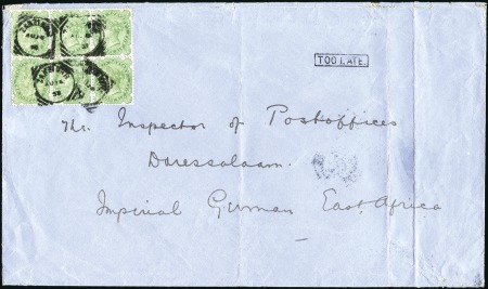 Stamp of Zanzibar » The Indian Post Office (1875-1895) 1893 (Aug 16) Large envelope sent to the Inspector