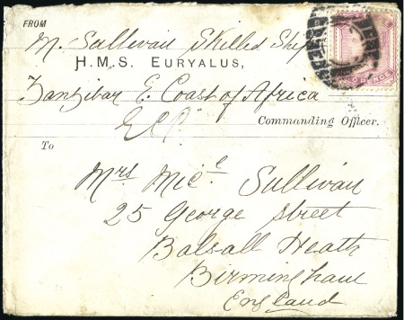 Stamp of Zanzibar » Anti-Slave Patrol (1864-1896) 1883 (Oct) Sailor’s concessionary rate pre-printed