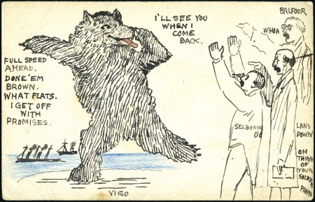 1904 Original hand-illustrated postcard by politic