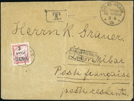 POSTAGE DUES: 1904 (Apr) Incoming envelope from Da