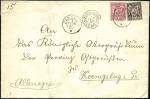 1893 Pair of covers, one single rate to France wit