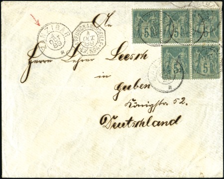 Stamp of Zanzibar » The French Post Office (1889-1904) 1889-96, Trio of covers, 1889 single rate to Germa