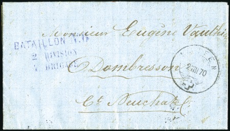 Feldpost: 1870 (2. Aug) Faltbrief von Laufen nach 