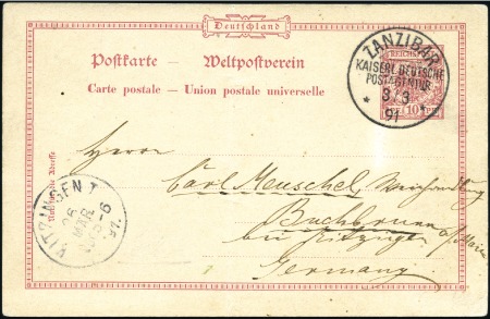 1891 (Mar 3) German 10pf postal stationery card to