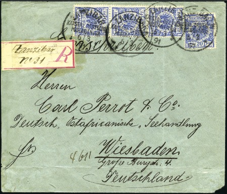 1891 (Mar 6) Envelope at registered triple-letter 