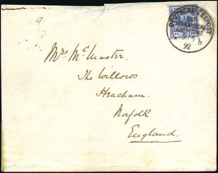 1892 (May 3) Envelope posted on board SS "Admiral"