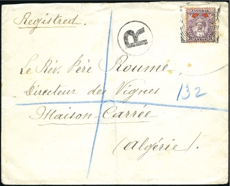1903 (Nov) Envelope sent registered to Algeria wit
