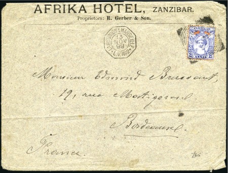 1899 (Nov) Afrika Hotel advertising envelope with 