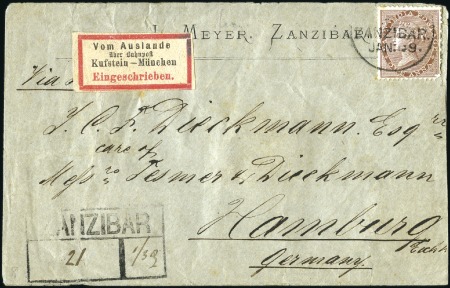 1881 (Jan) Commercial envelope sent registered to 