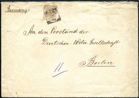 Stamp of Zanzibar » The Indian Post Office (1875-1895) 1890 (Apr 22) Envelope from the German Consulate i