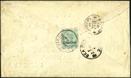 1896 (Feb 28) Pre-addressed envelope to India fran