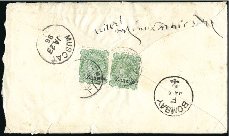 1896 (Jan 23) Envelope to MUSCAT franked on the re
