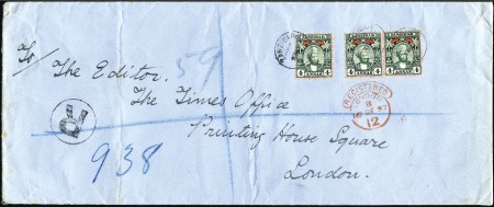 1897 (Nov 23) Large envelope sent registered to Th