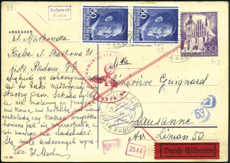 KIELCE: General Government 30pfg postal stationery