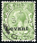 1916 1/2d green, 2d orange and 3d bluish violet wi