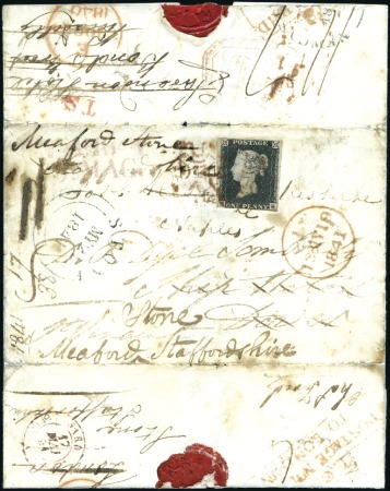 FIRST COVER FROM ITALY WITH A STAMP

1840 (Oct 2