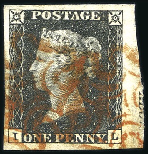 Stamp of Great Britain » 1840 1d Black and 1d Red plates 1a to 11 1840 1d Black pl.3 IL right marginal showing parti