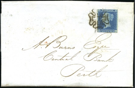 Stamp of Great Britain » 1841 2d Blue 1844 (Apr 16) Wrapper from London to Perth with 18