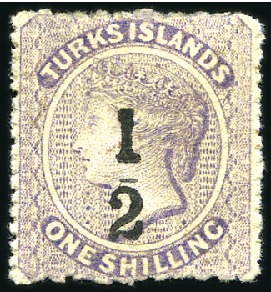 1881 1s Lilac surcharged 1/2d in 3 different surch