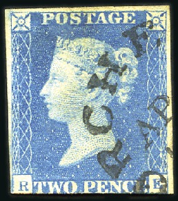 Stamp of Great Britain » 1840 2d Blue (ordered by plate number) 1840 2d blue used with town postmark of DORCHESTER