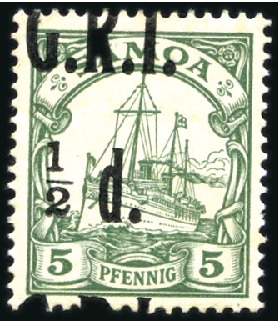 1914 G.R.I. overprint mint selection with 1/2d on 