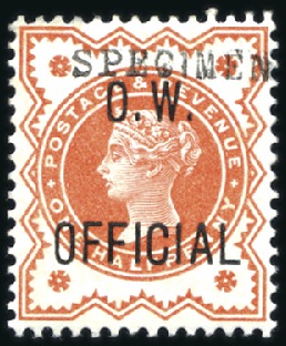 Stamp of Great Britain » Officials OFFICE OF WORKS: 1896-1902 1/2d vermilion and 1d l